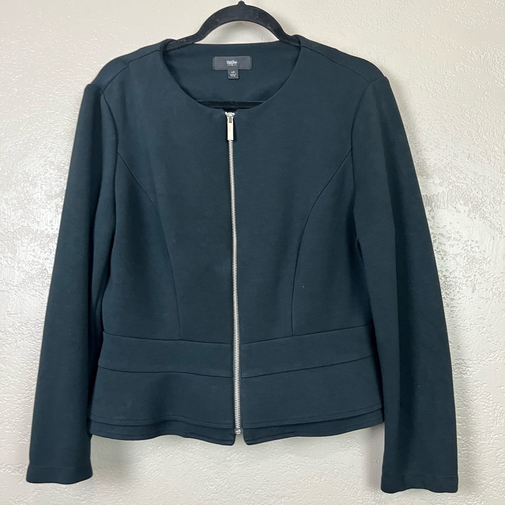 Mossimo Supply Co. Black Zip-Front Peplum Jacket